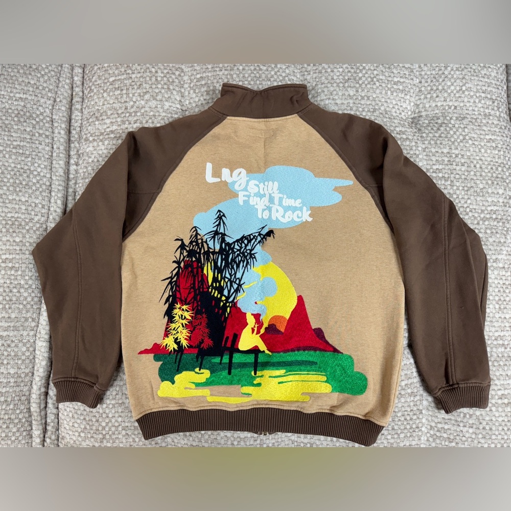 Vintage LRG Still Find Time To Rock Big Print Zip Up Sweatshirt Rare Size M